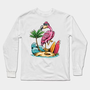 Flamingo Tshirt Women, Vacay mode Shirt Long Sleeve T-Shirt